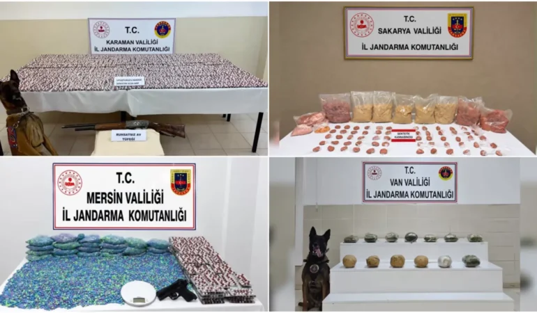 İçişleri Bakanlığı koordinesinde 35 ilde düzenlenen narkotik operasyonlarında 172 zanlı tutuklandı