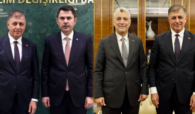 İzmir Büyükşehir Belediye Başkanı Cemil Tugay Ankara’da İki Bakanla Görüştü